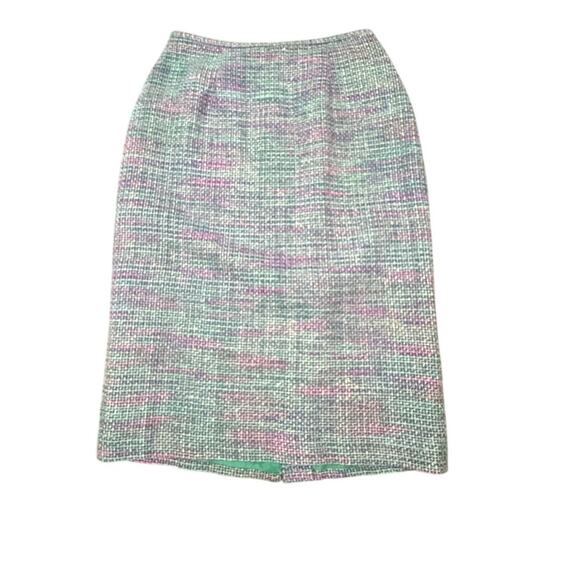 Donna Morgan Women’s Silk Blend Pencil Skirt Size 4 Multicolor Tweed Lined - Picture 1 of 5